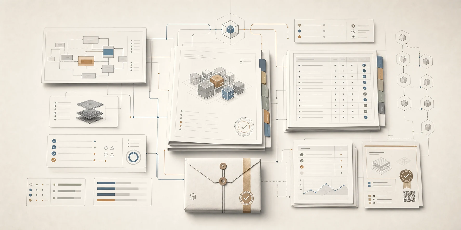Engineering reports, tables and exchange packages linked back to their source model.